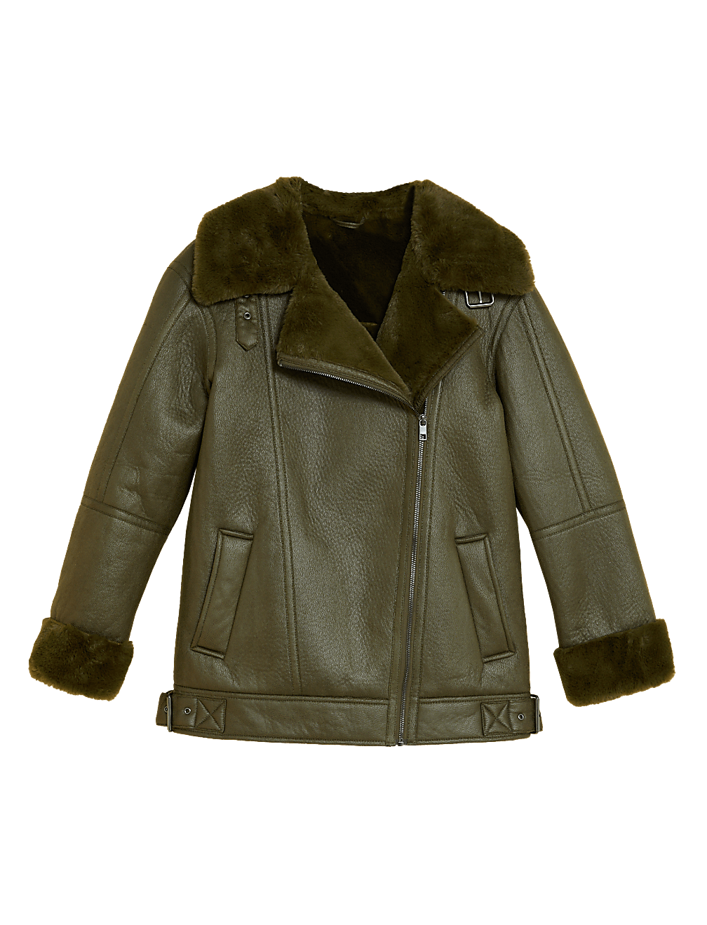 Faux Shearling Aviator Jacket