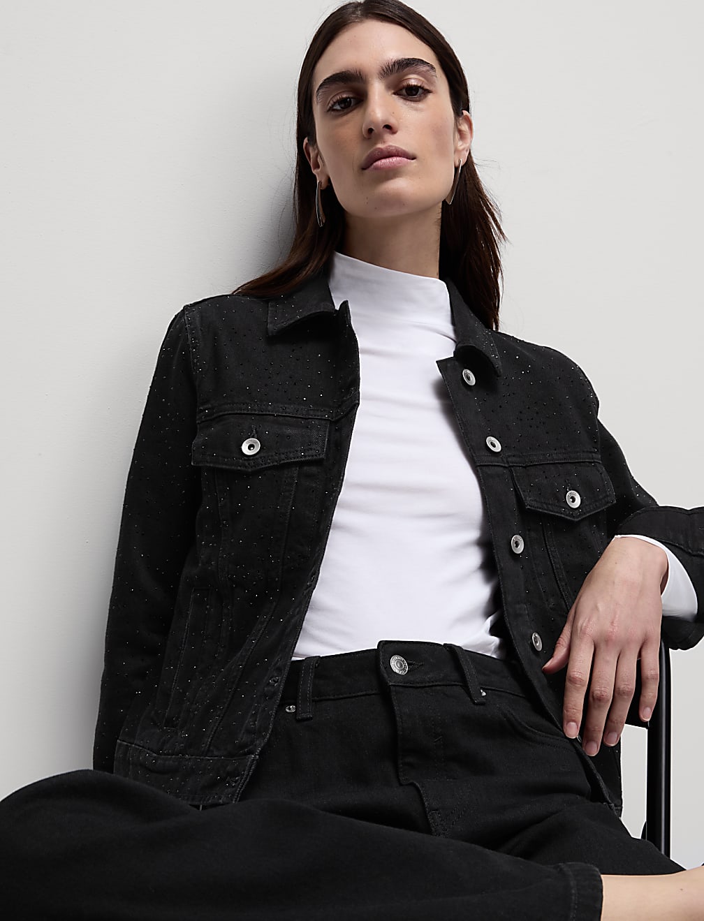 Denim Diamante Trucker Jacket