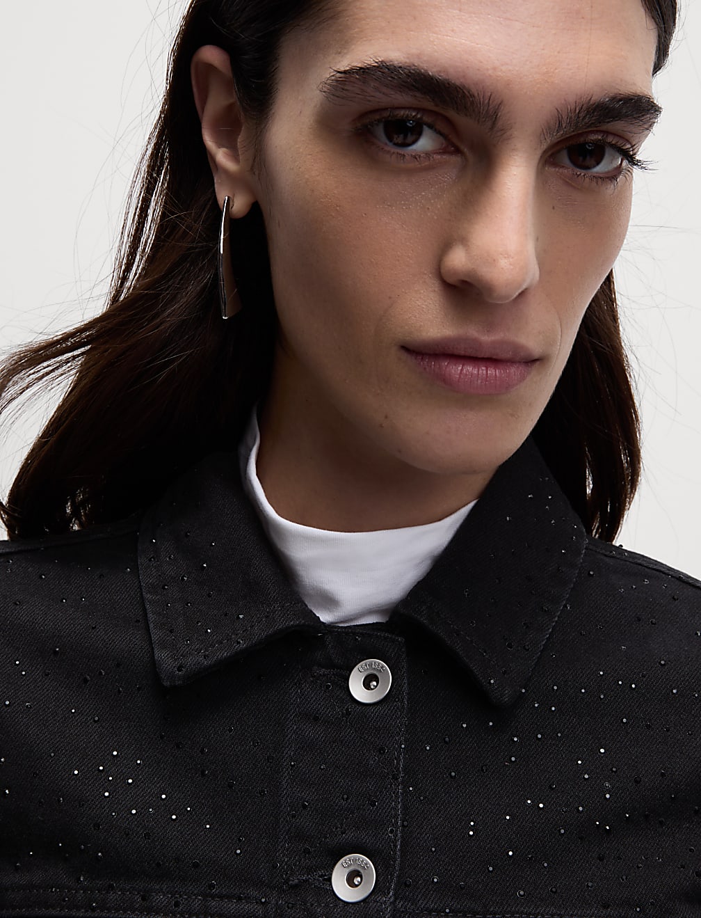 Denim Diamante Trucker Jacket