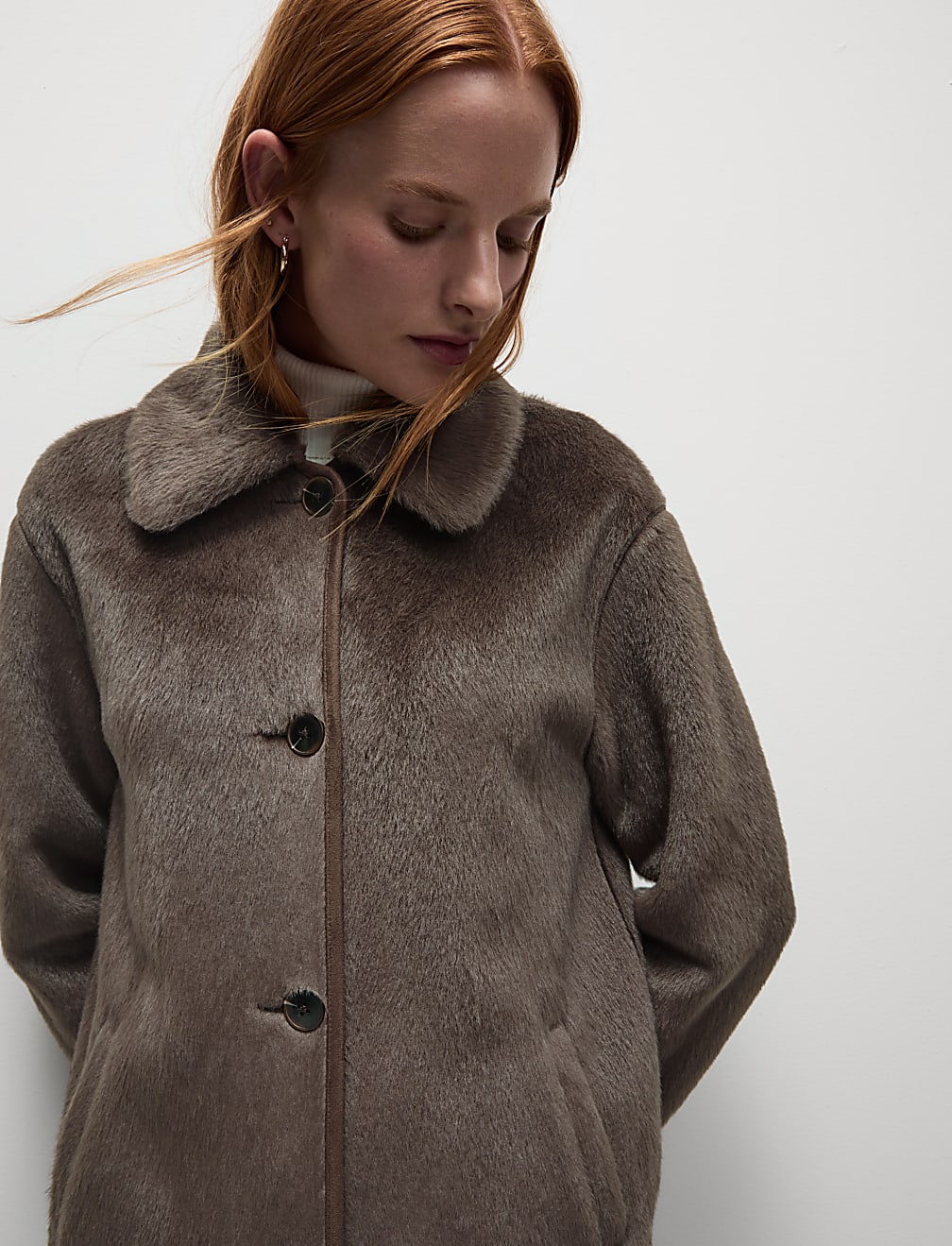 Faux Fur Longline Coat