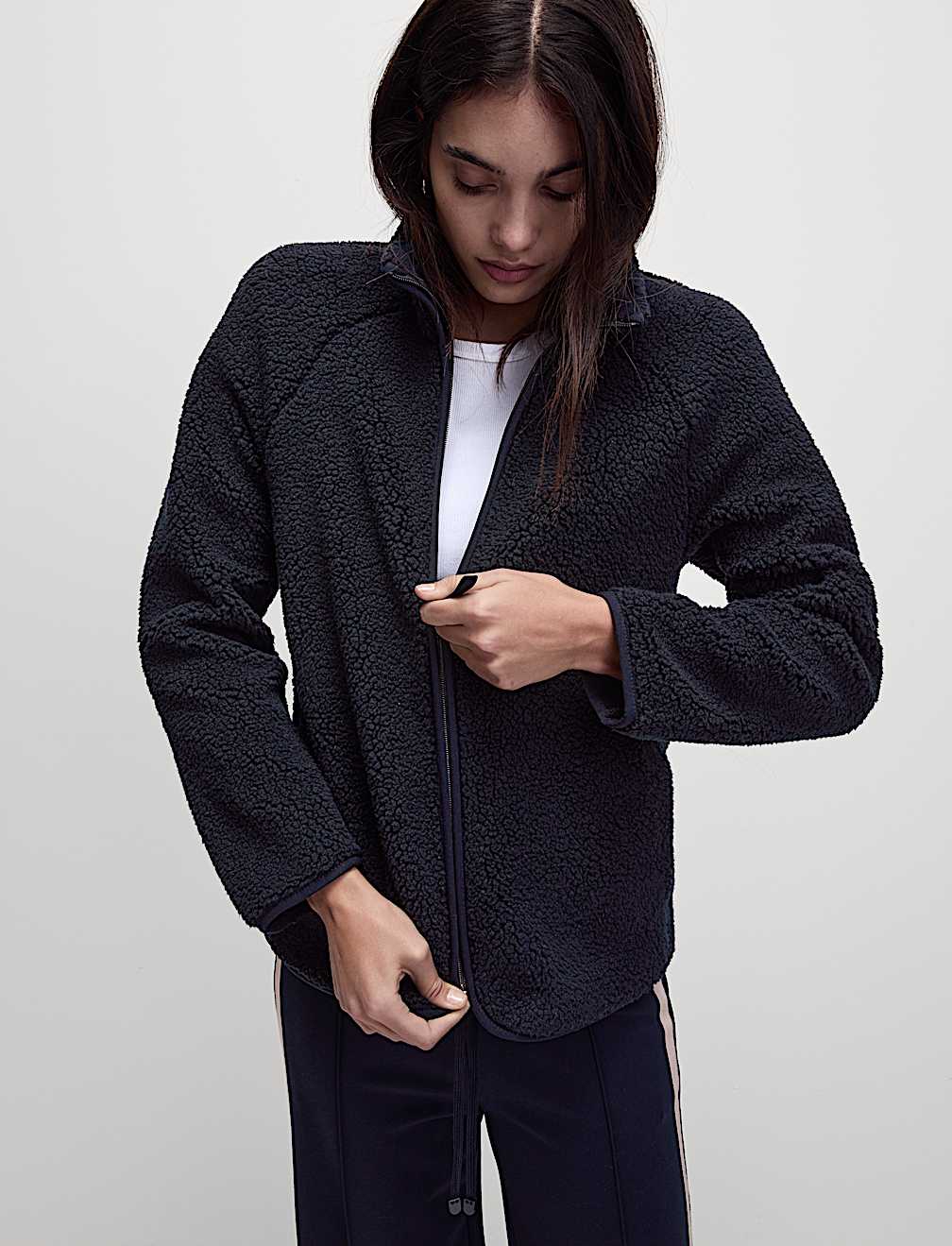 Borg Lightweight Funnel Neck Jacket
