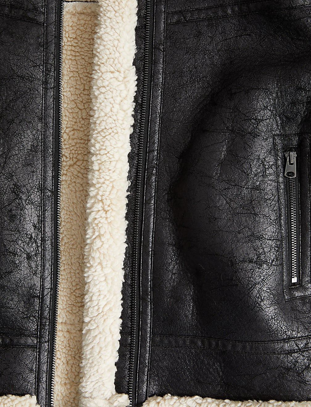 Faux Shearling Aviator Jacket