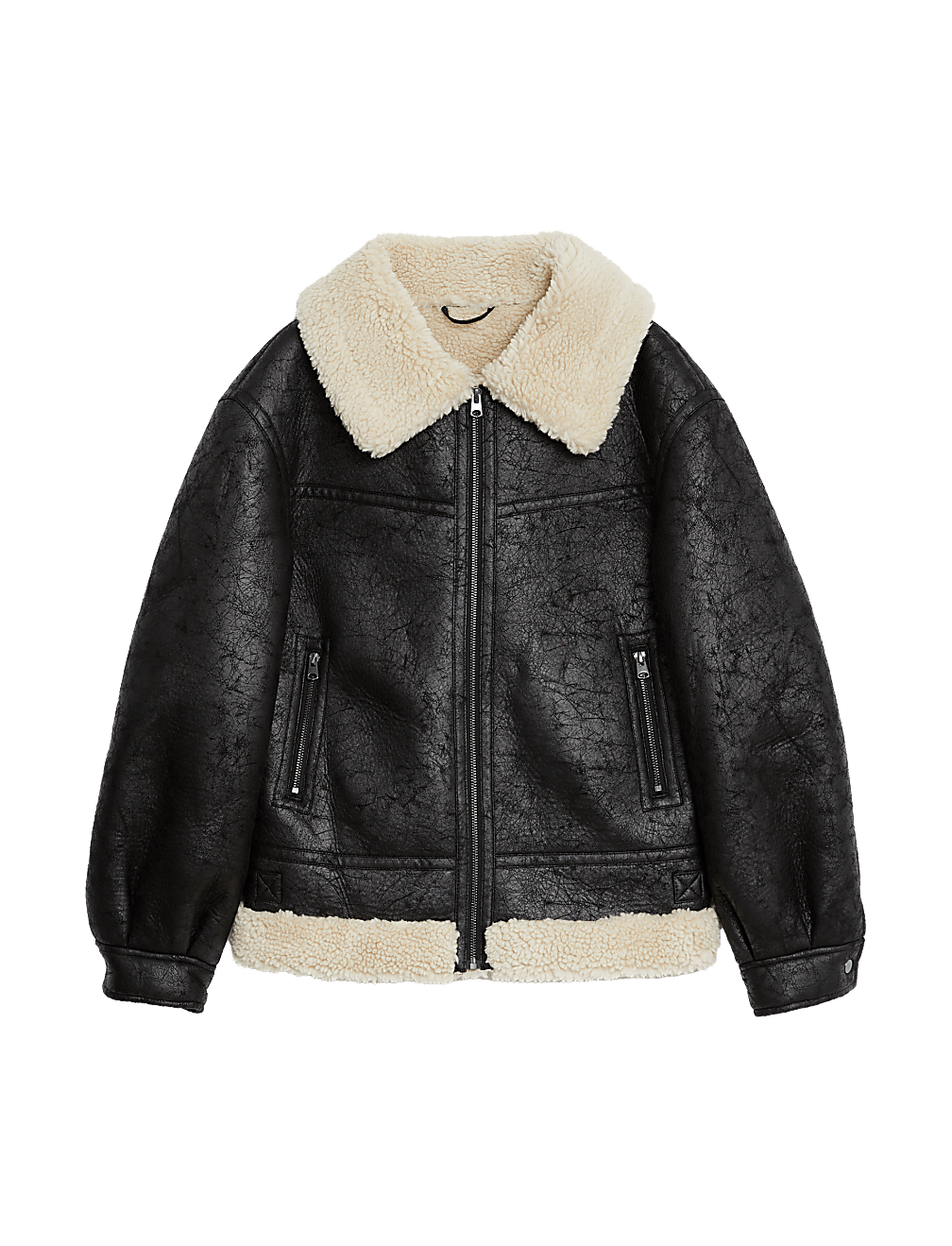 Faux Shearling Aviator Jacket