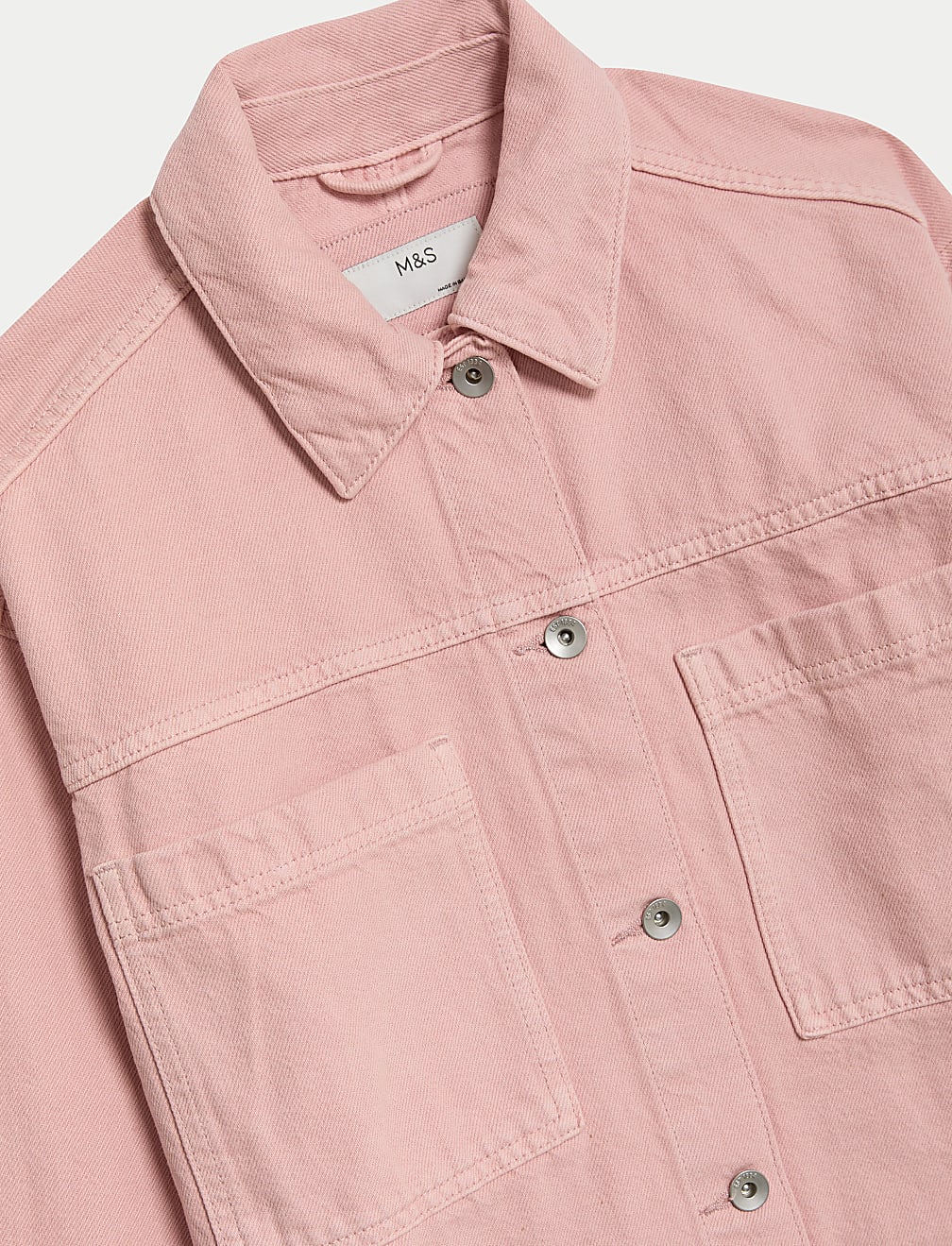 Pure Cotton Denim Relaxed Shacket