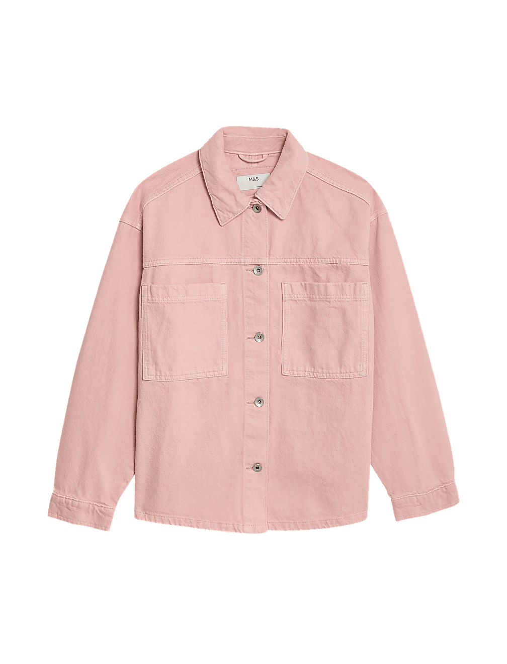 Pure Cotton Denim Relaxed Shacket