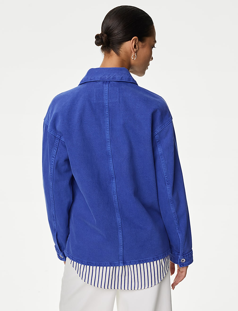 Pure Cotton Denim Relaxed Shacket