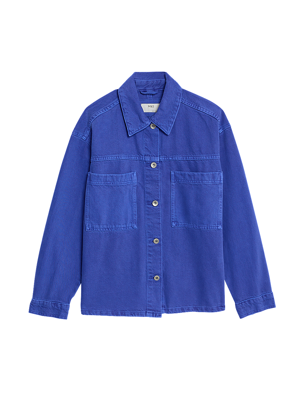 Pure Cotton Denim Relaxed Shacket
