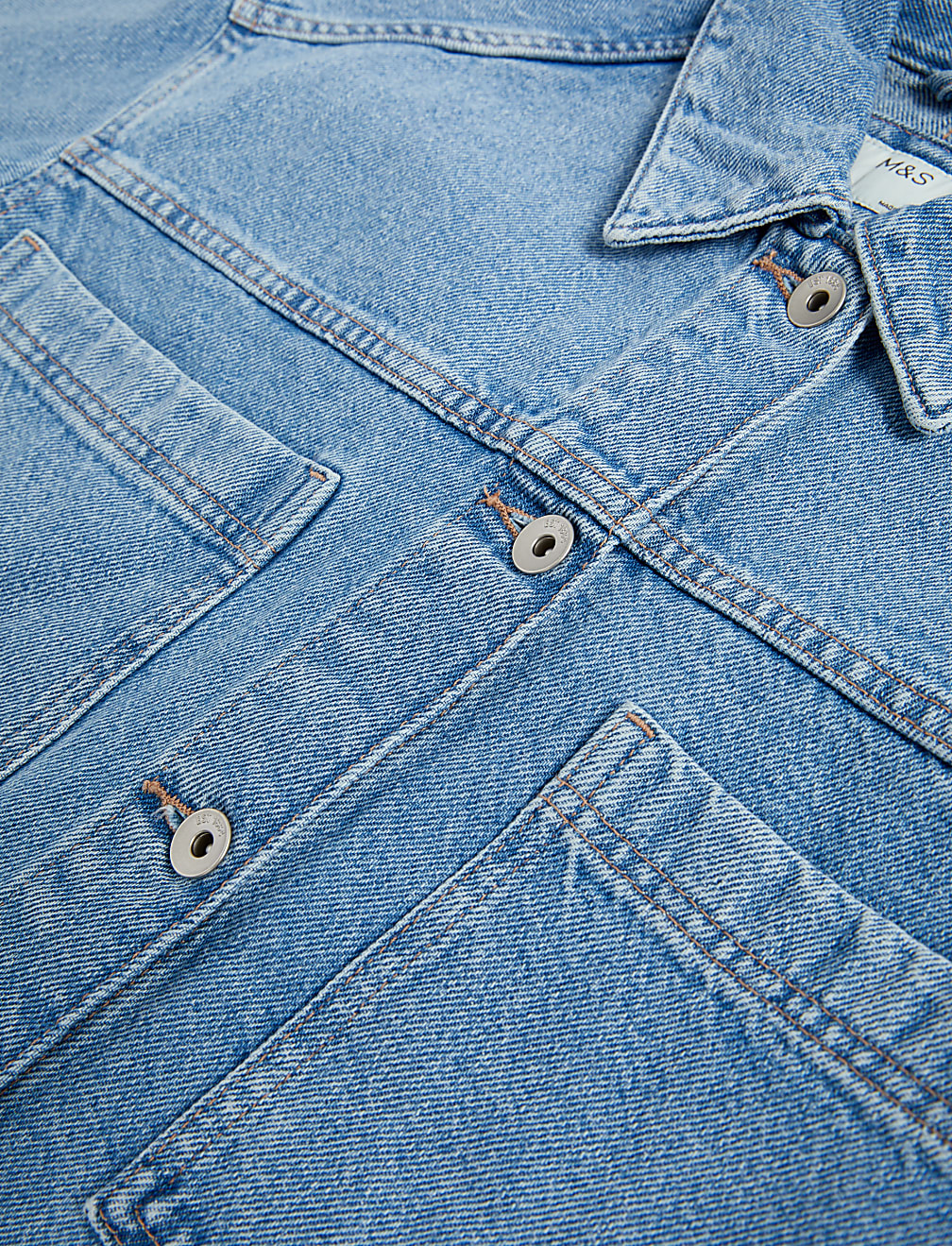 Pure Cotton Denim Relaxed Shacket