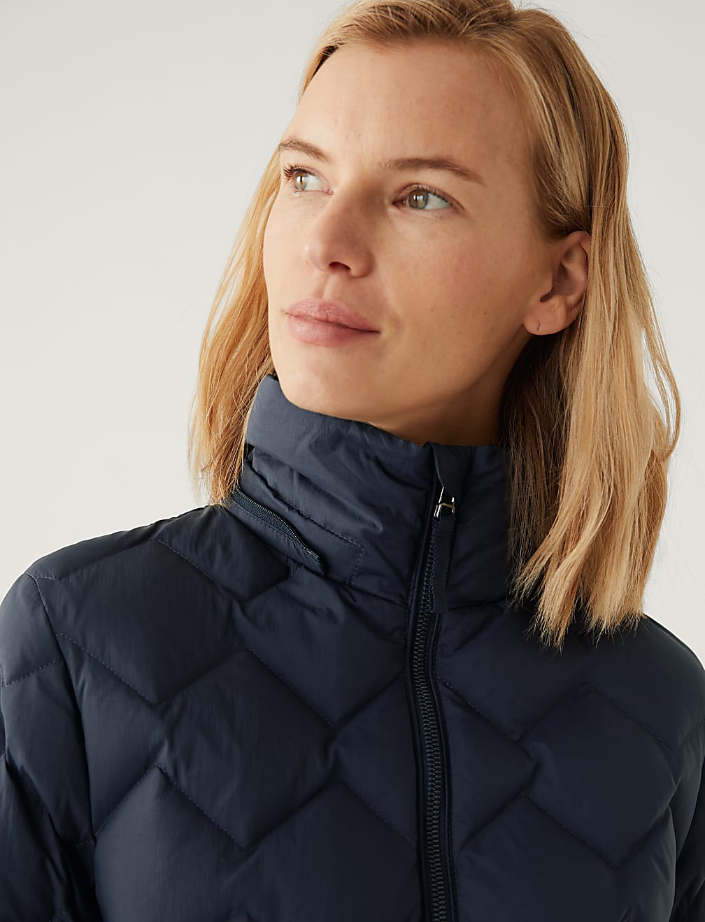 Feather & Down Quilted Hooded Puffer Jacket