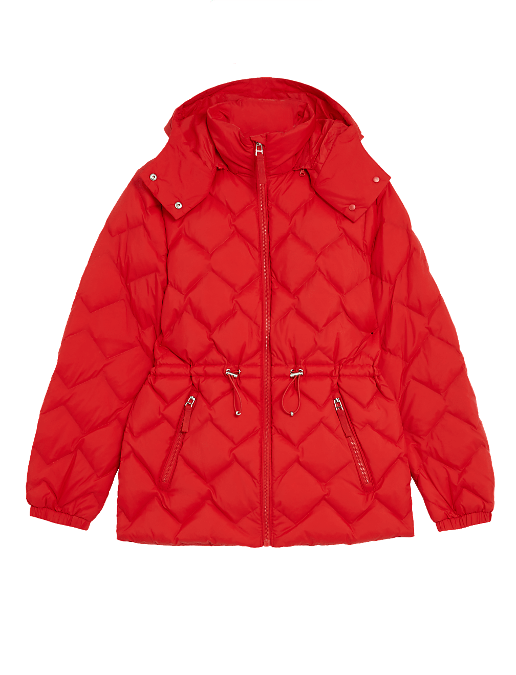 Feather & Down Quilted Hooded Puffer Jacket