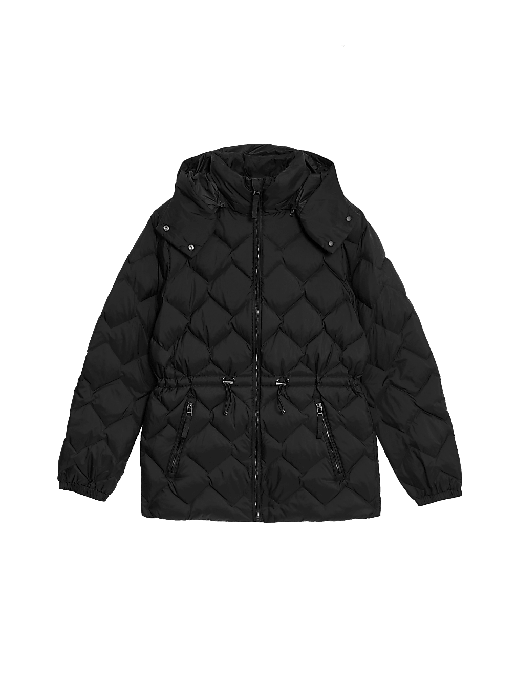 Feather & Down Quilted Hooded Puffer Jacket