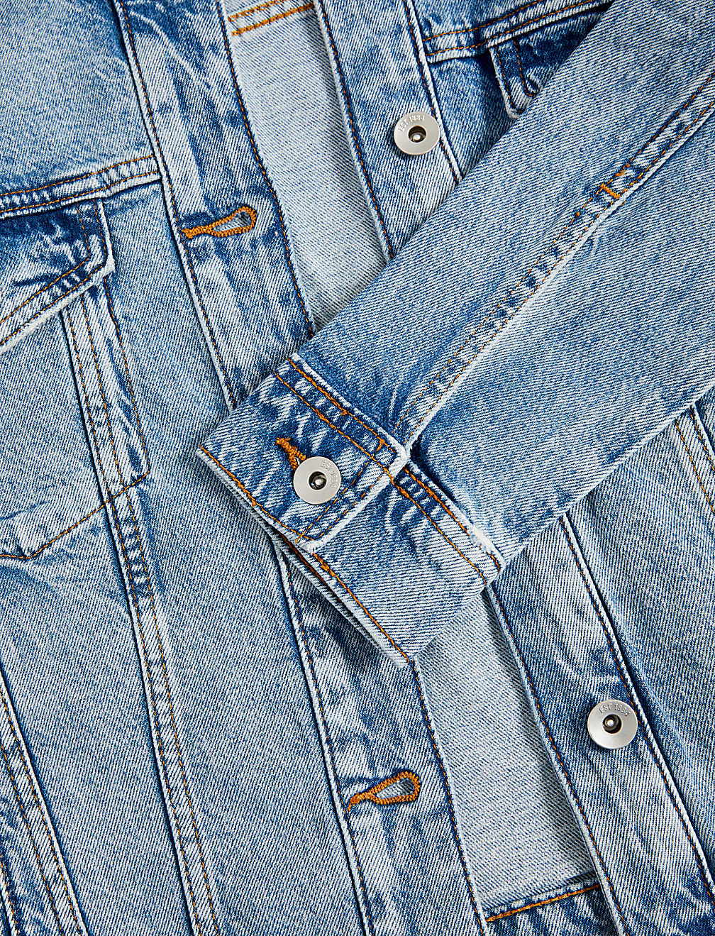 Cotton Rich Collarless Denim Jacket