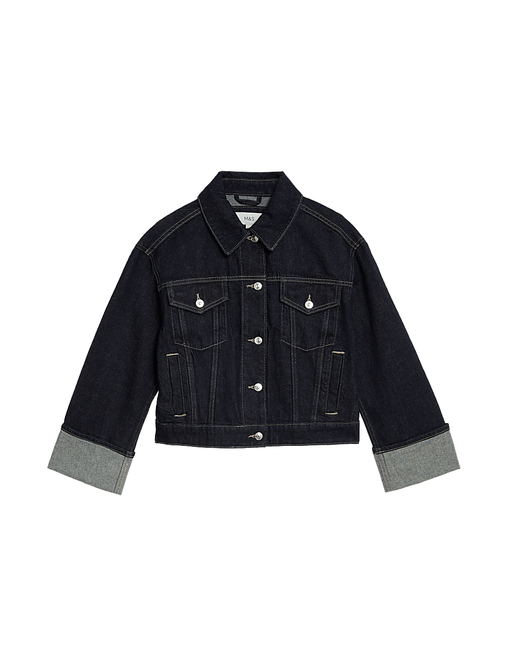 Denim Turn Up Cuff Jacket