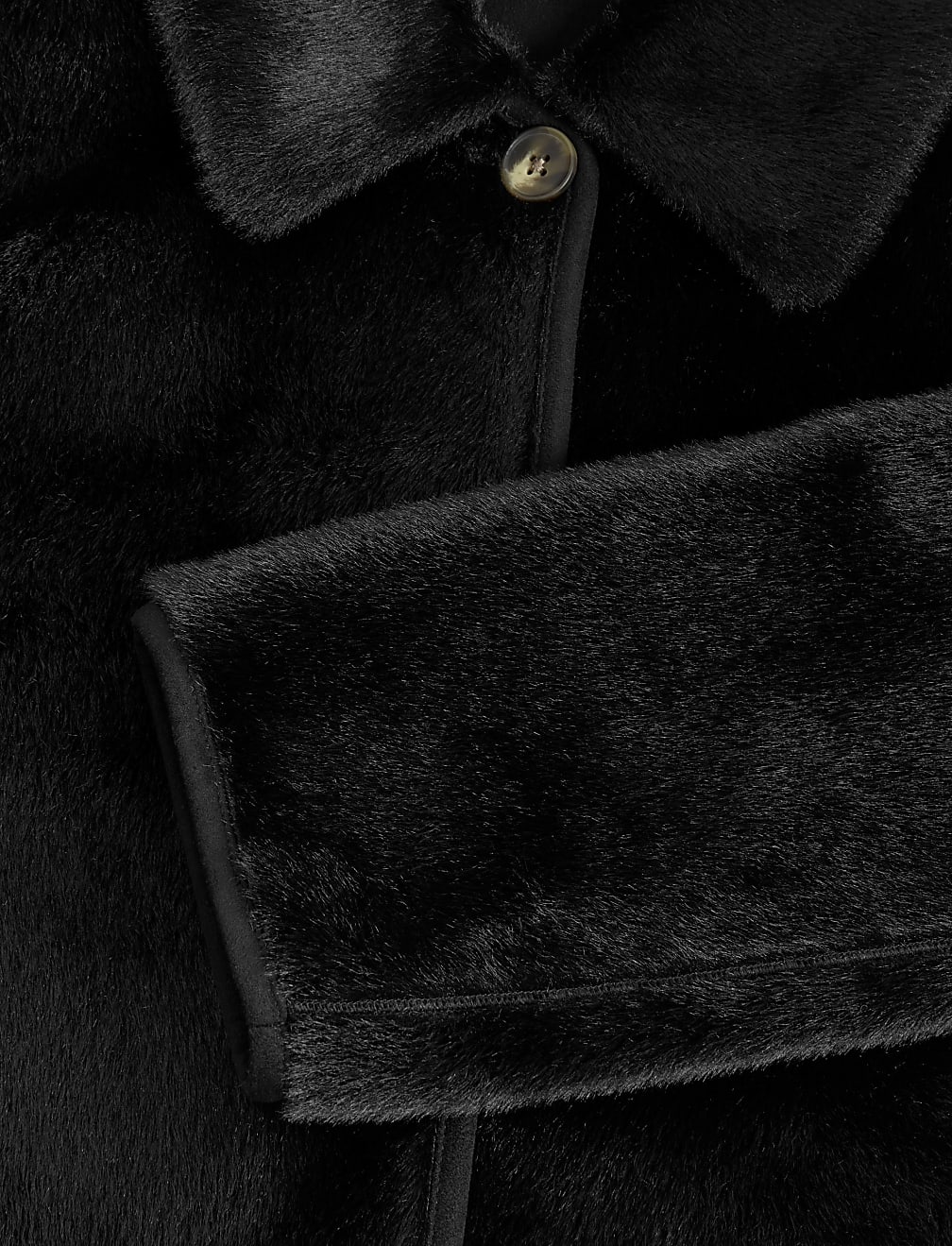 Faux Fur Collared Short Jacket