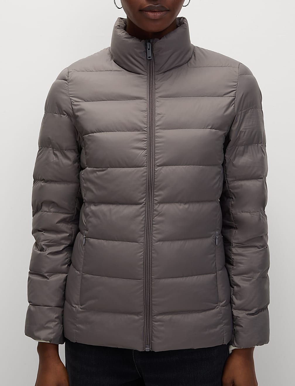 Feather & Down Quilted Packaway Puffer Jacket