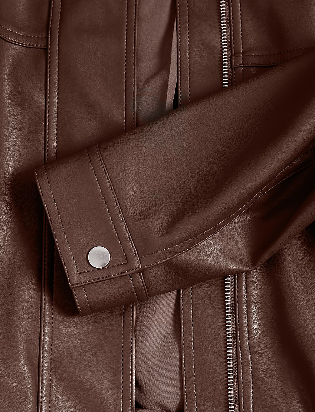 Faux Leather Harrington Jacket