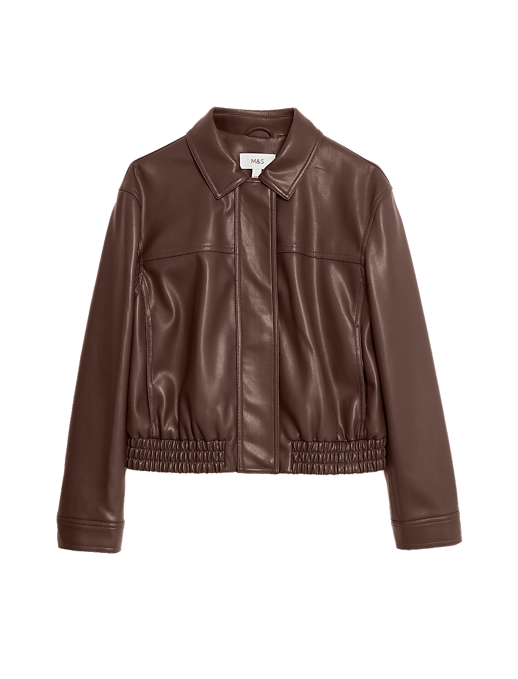 Faux Leather Harrington Jacket
