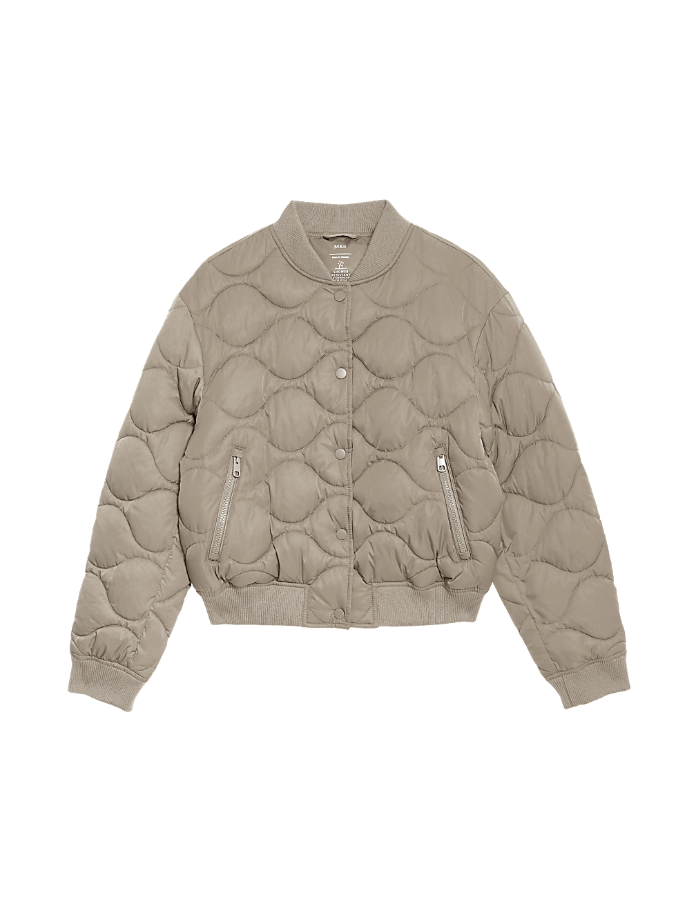 Satin Quilted Relaxed Bomber Jacket
