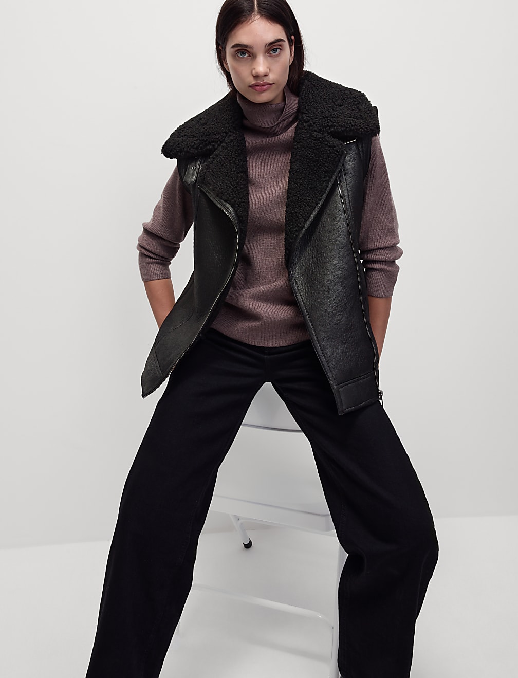 Shearling Aviator Gilet