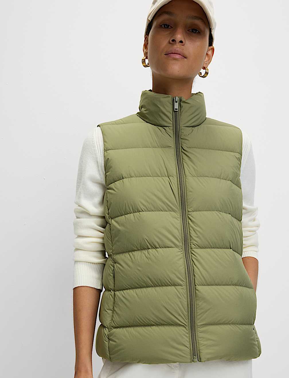 Feather & Down Packaway Funnel Neck Gilet