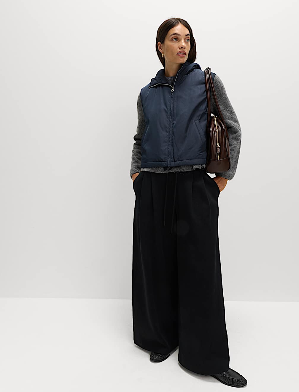 Waterproof Padded Hooded Cropped Gilet