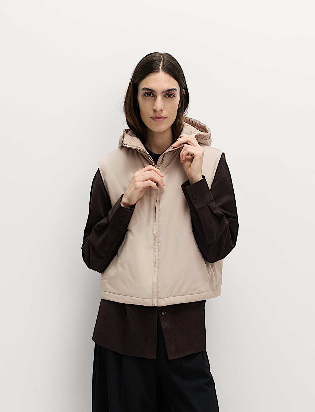 Waterproof Padded Hooded Cropped Gilet