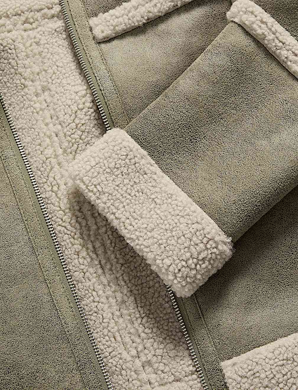 Faux Shearling Aviator Jacket