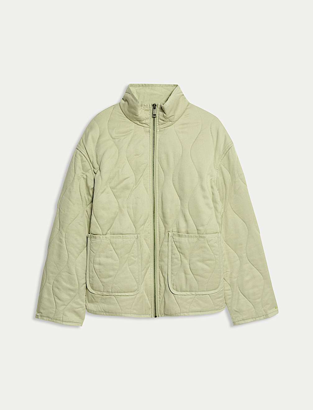 Quilted Funnel Neck Jacket