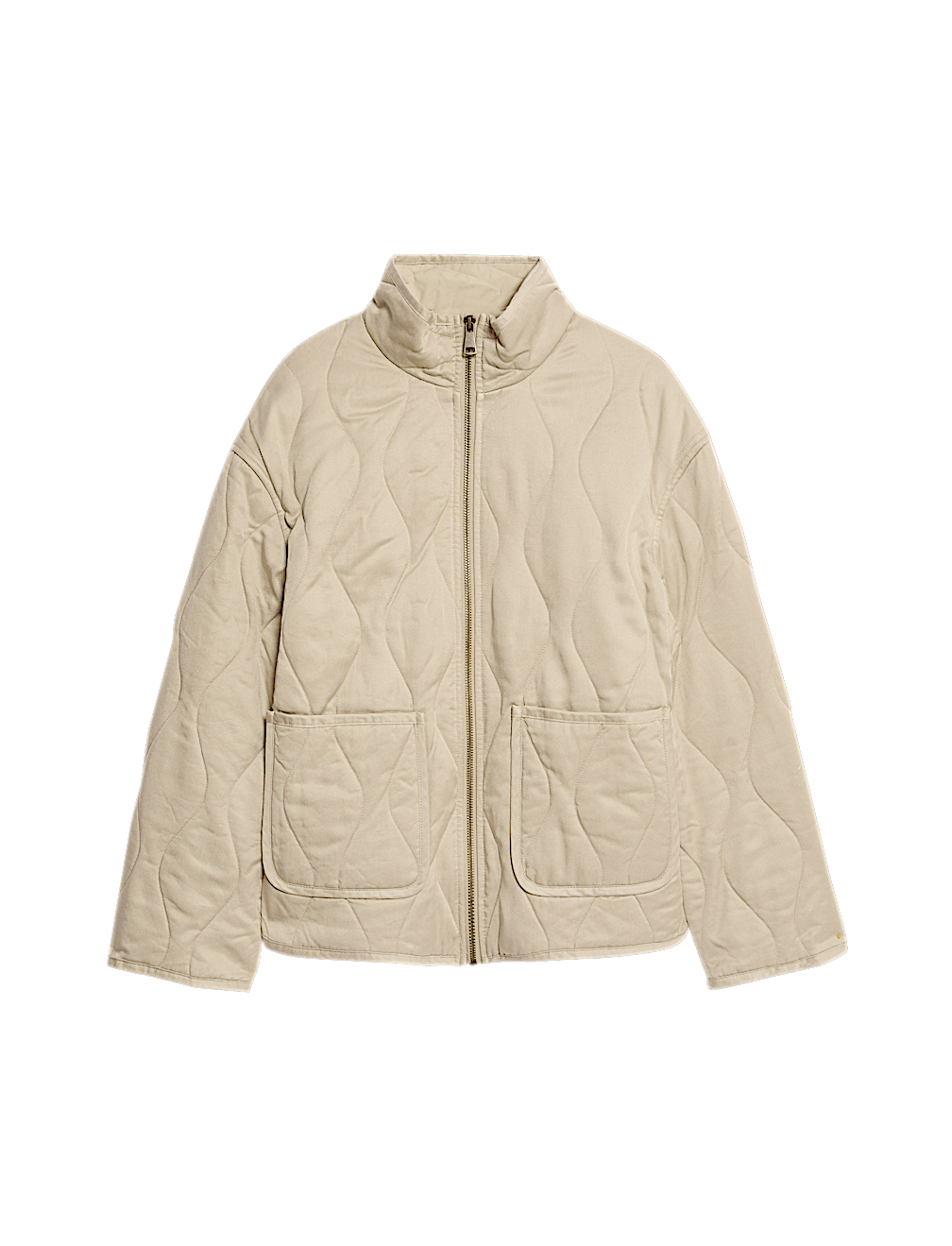 Quilted Funnel Neck Jacket