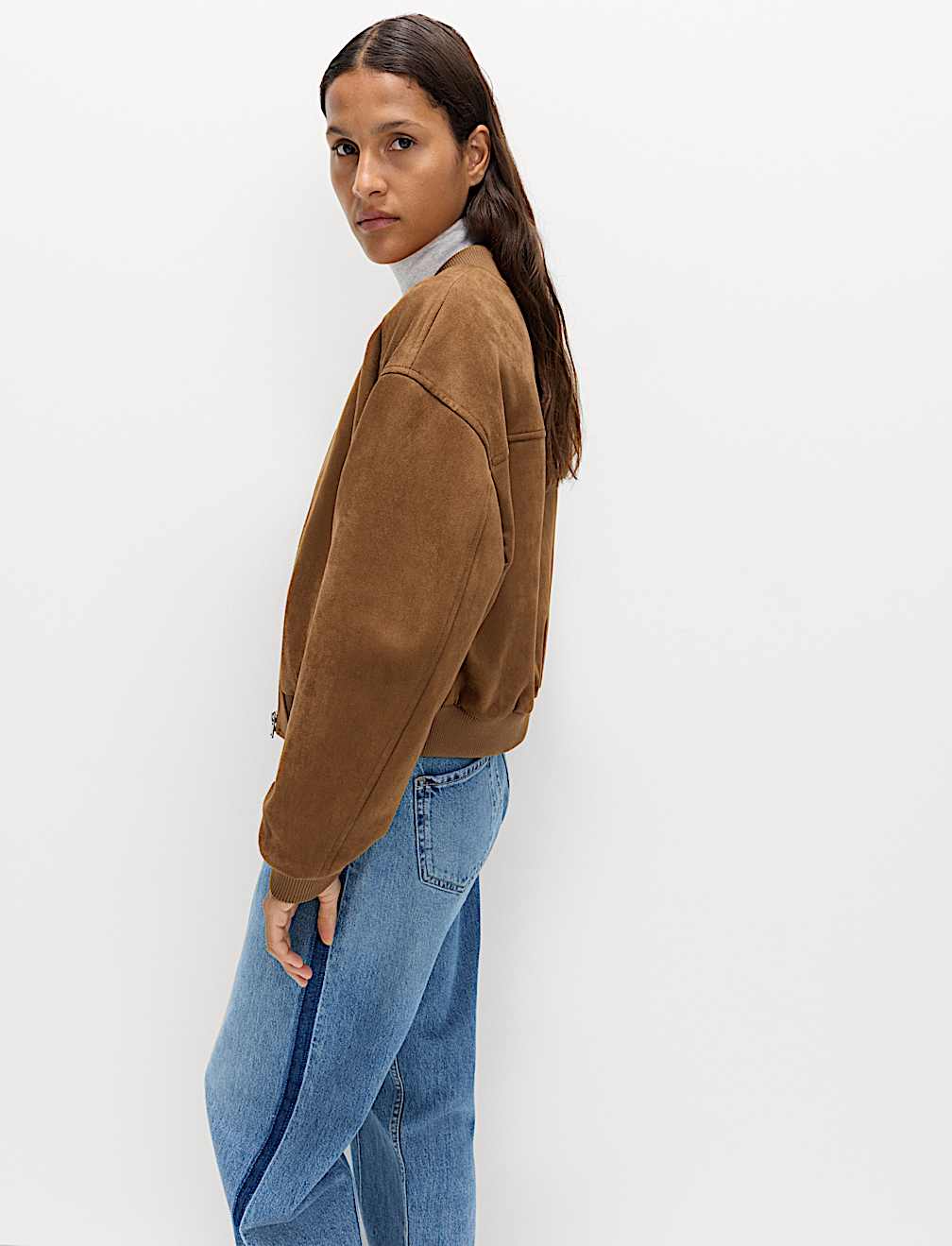 Suedette Lightweight Bomber Jacket