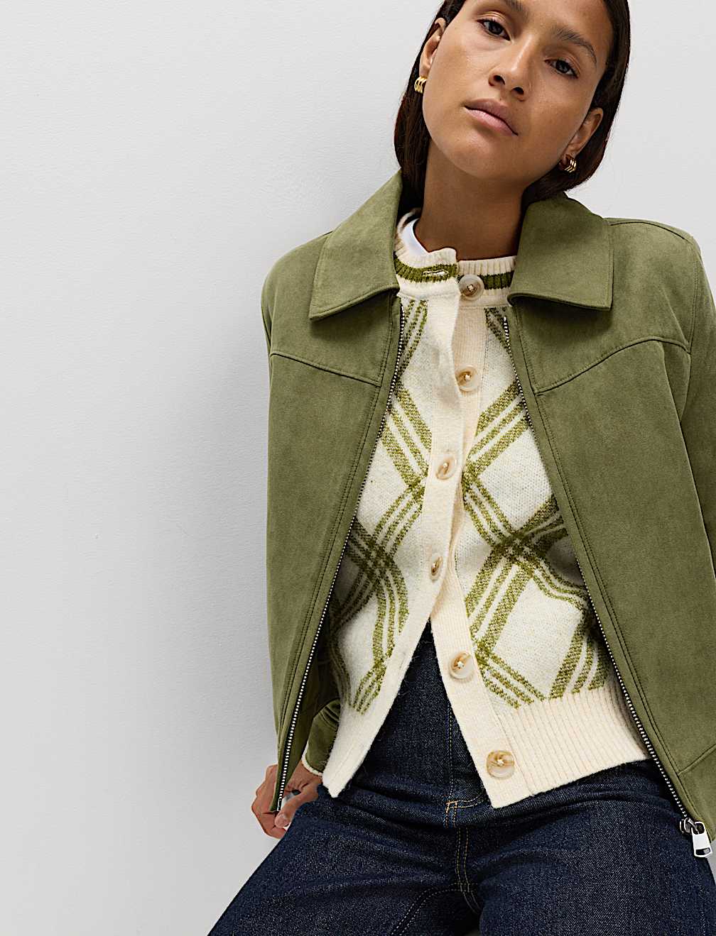 Suedette Harrington Jacket