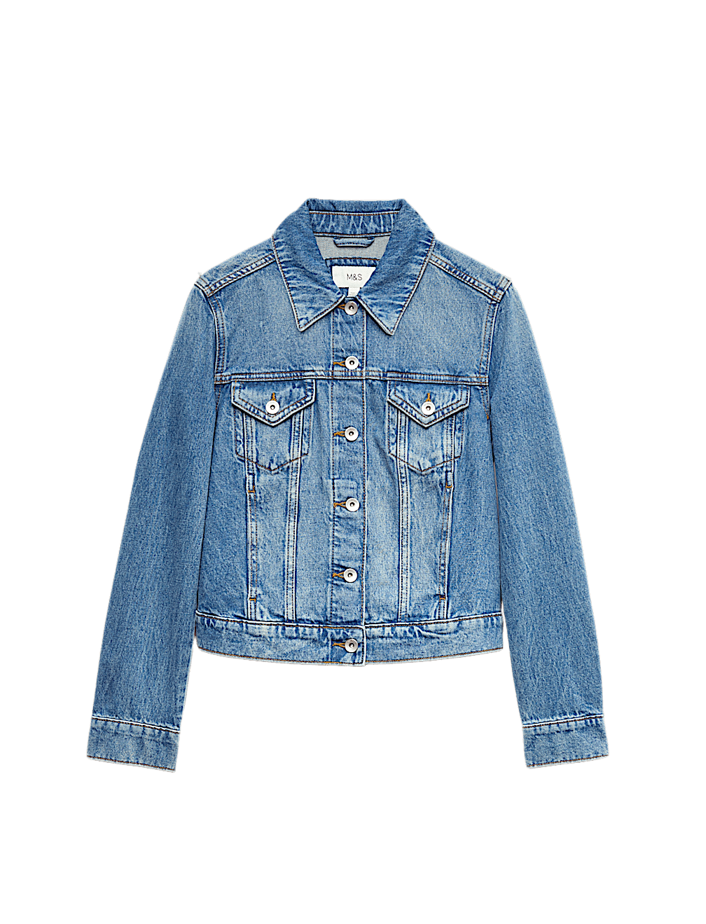 Cotton Lyocell Blend Denim Trucker Jacket