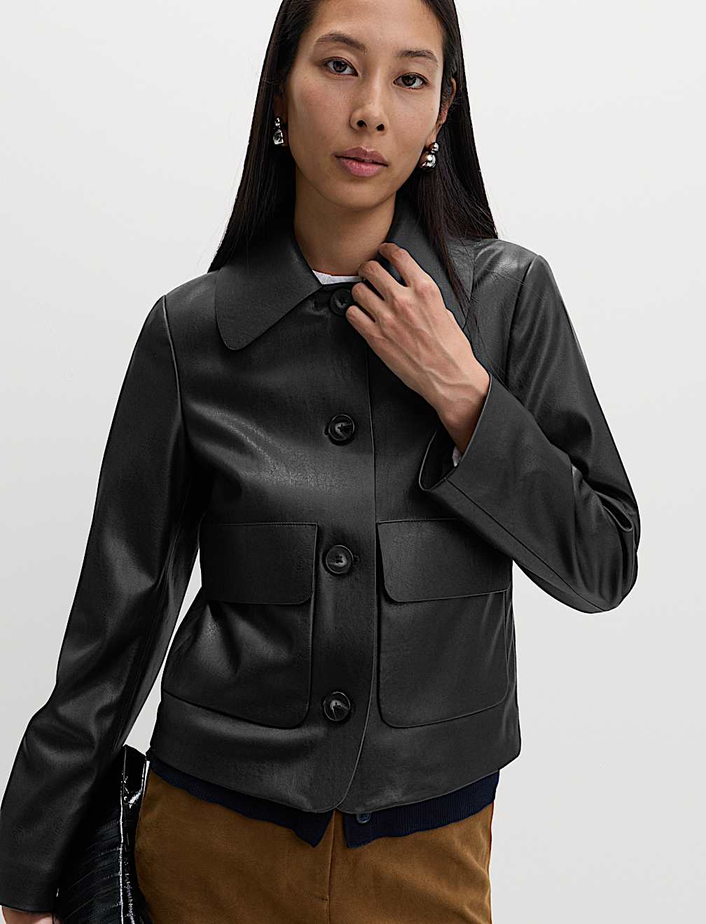 Faux Leather Lightweight Jacket