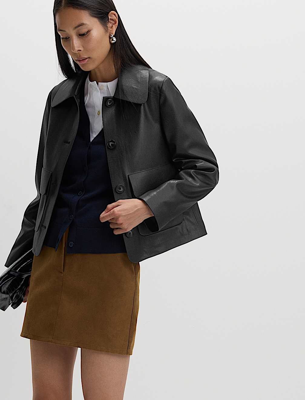 Faux Leather Lightweight Jacket