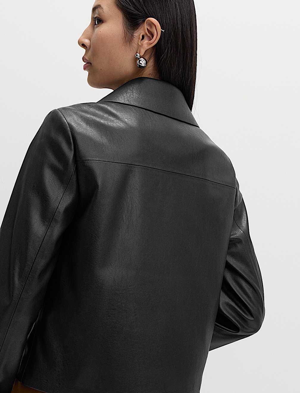 Faux Leather Lightweight Jacket