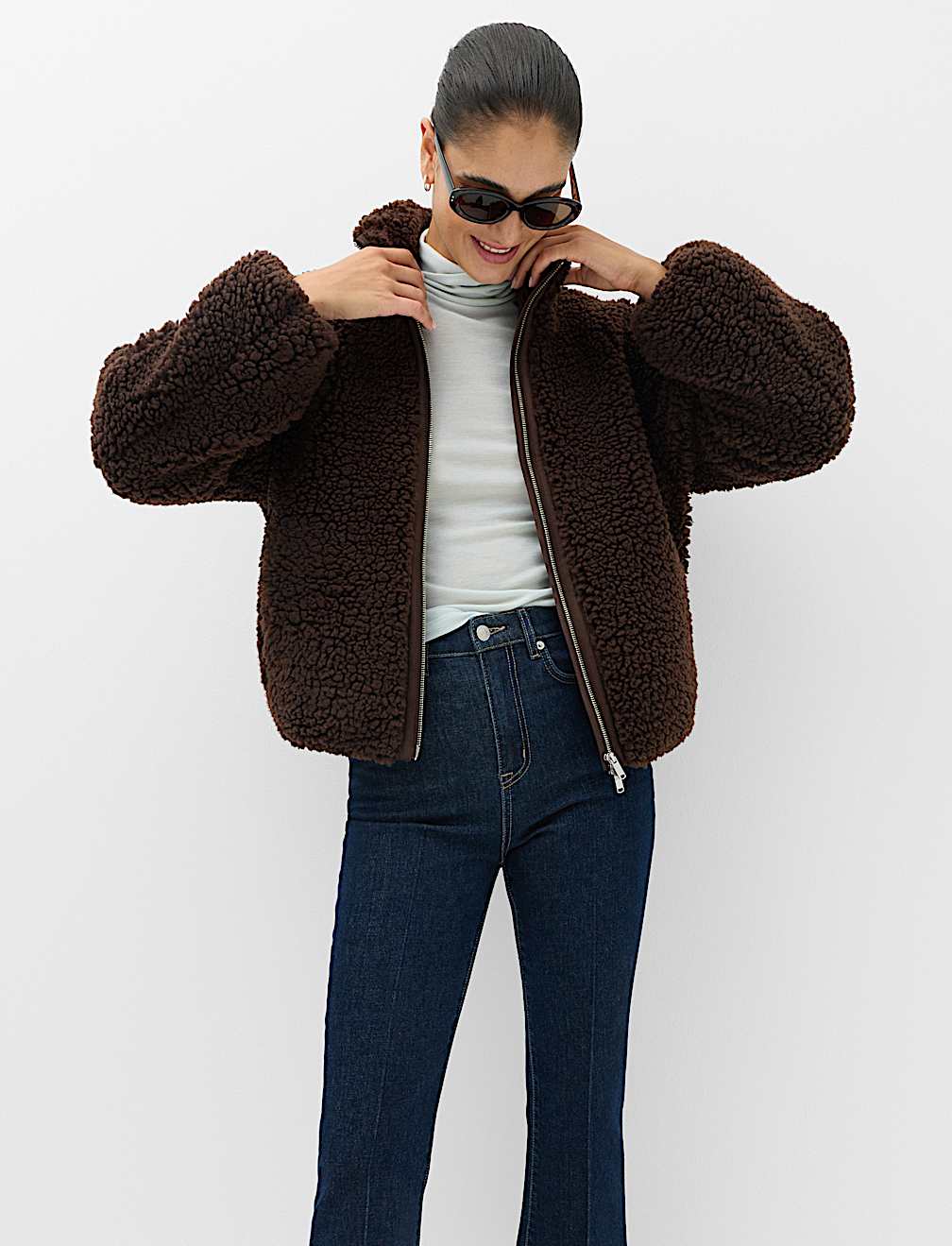 Borg Funnel Neck Jacket