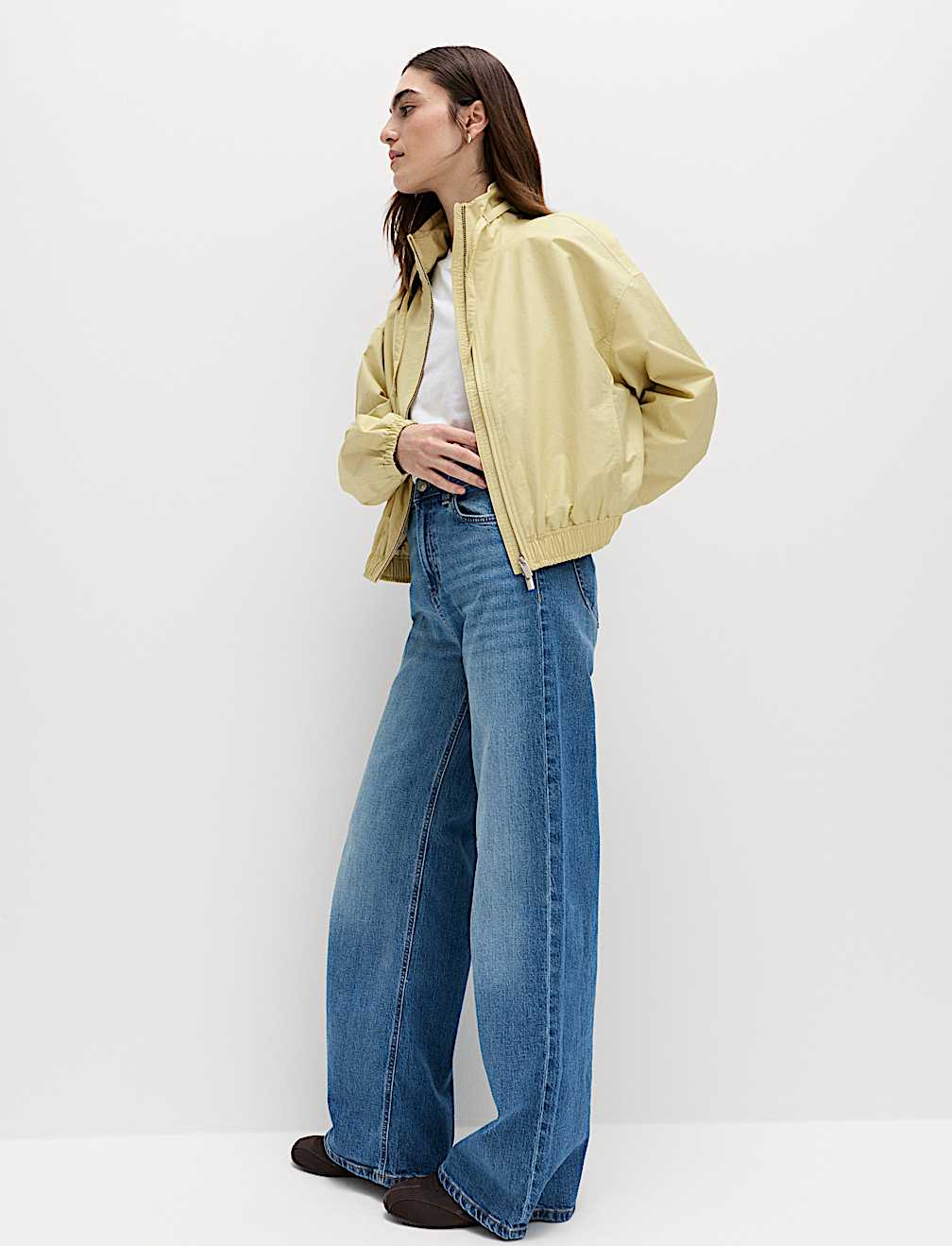 Cotton Rich Funnel Neck Bomber Jacket