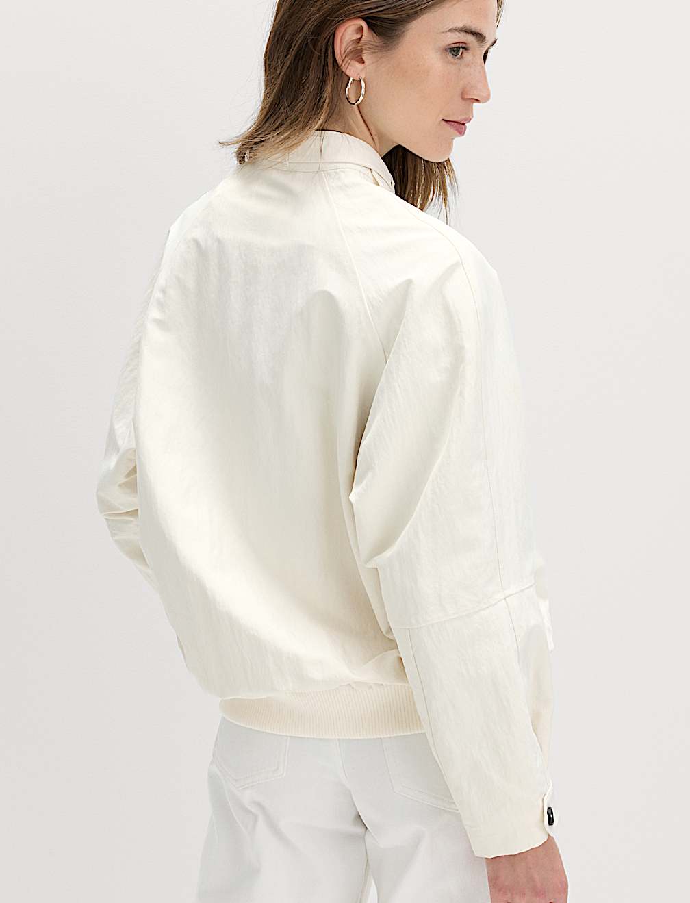 Washed Satin Look Bomber Jacket
