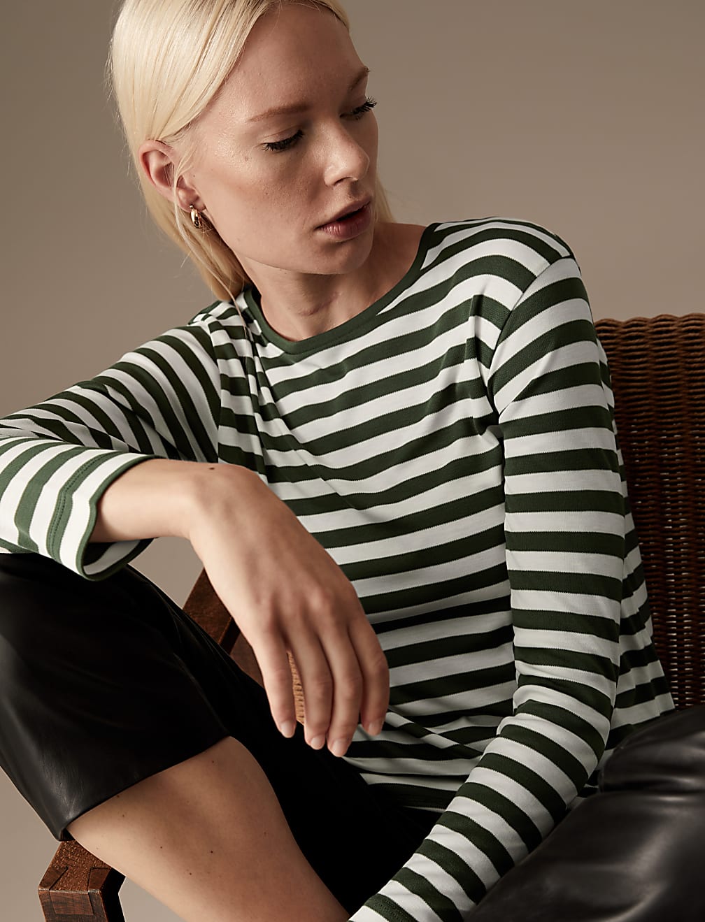 Striped Round Neck Top