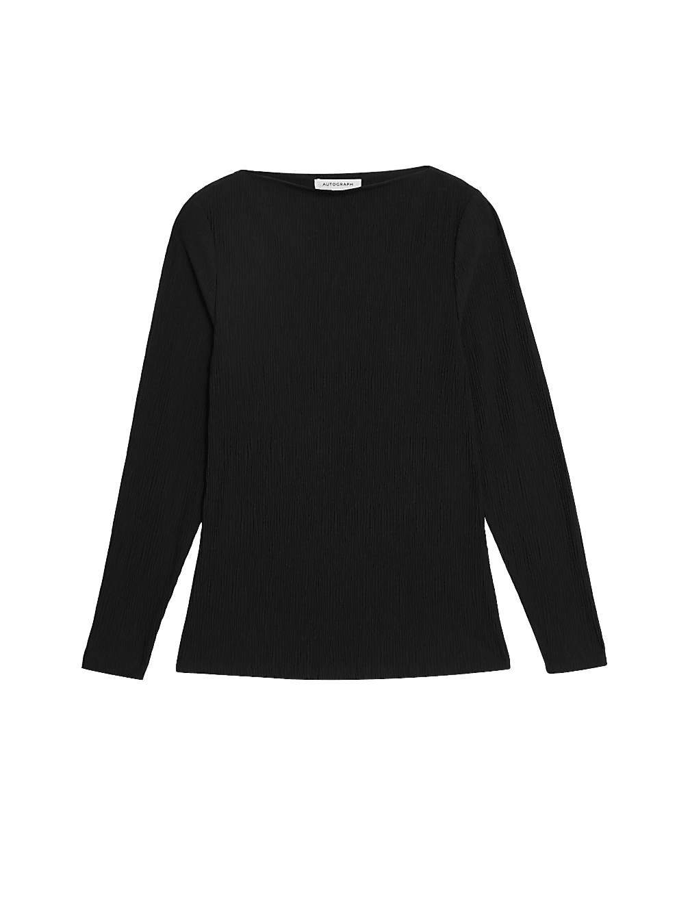 Jersey Plisse Slash Neck Top