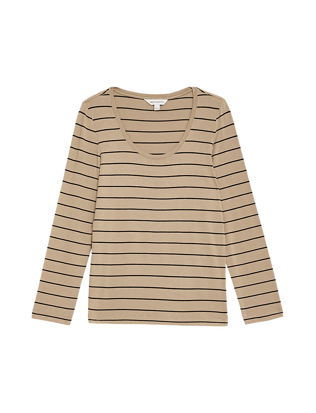 Jersey Striped Scoop Neck Top