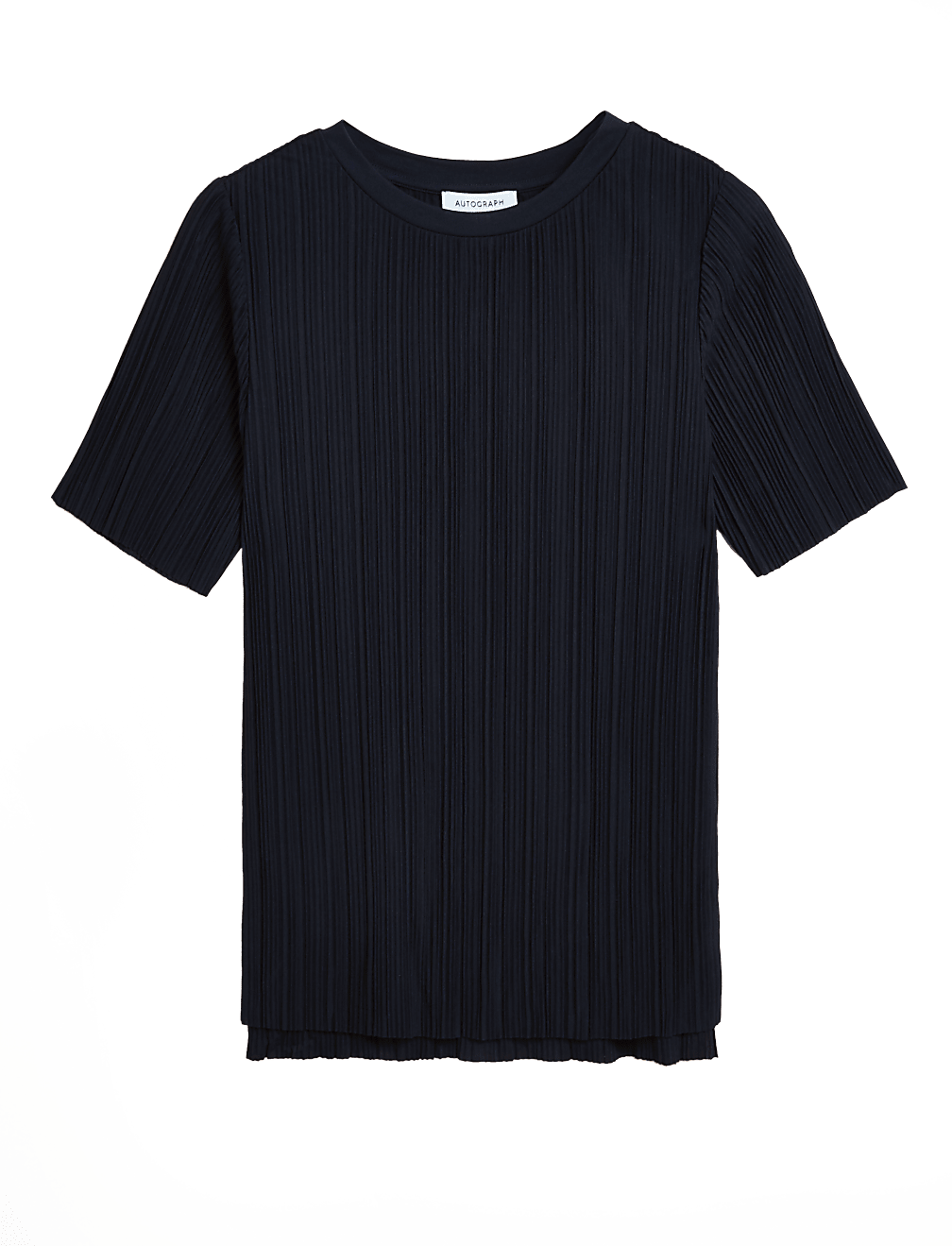 Jersey Plisse Relaxed Short Sleeve Top