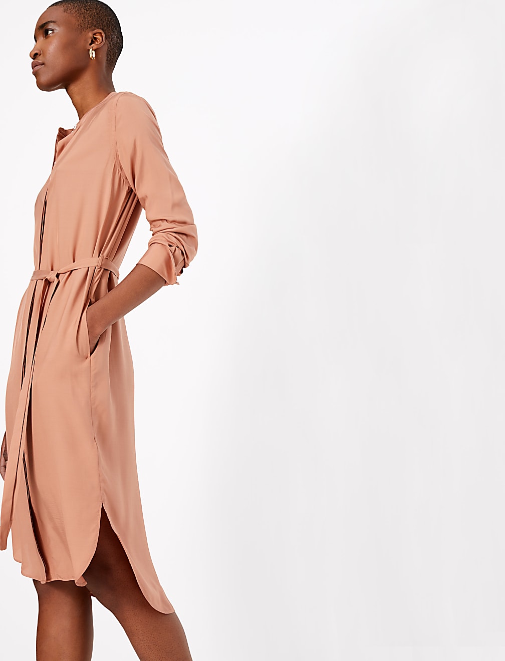 Button Detailed Shirt Dress