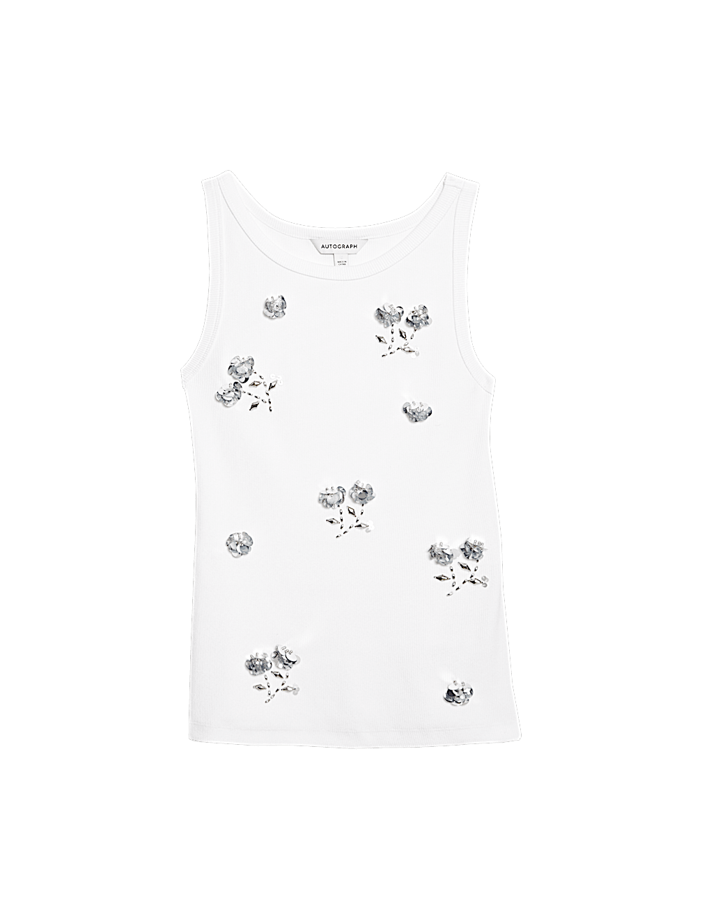 Cotton Rich Floral Embellished Vest