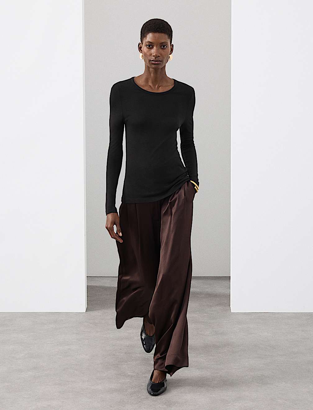 Crew Neck Top with Silk