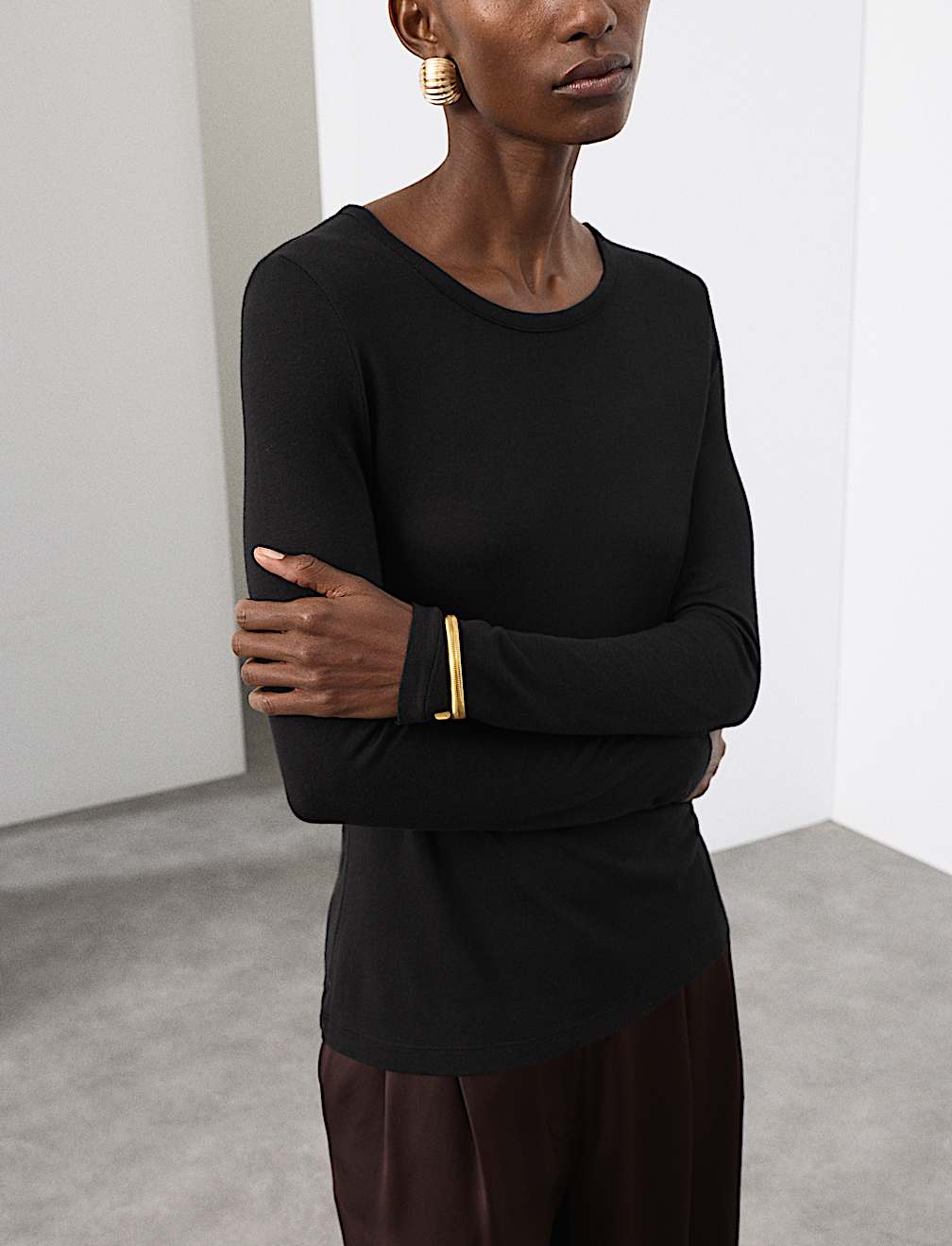 Crew Neck Top with Silk