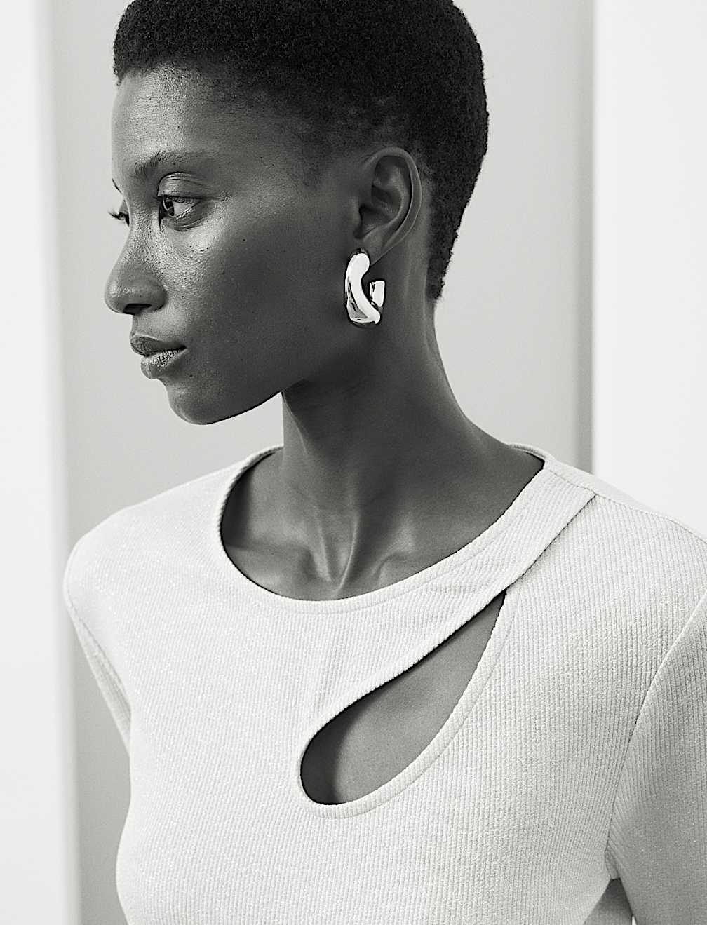 Jersey Sparkly Cut Out Top