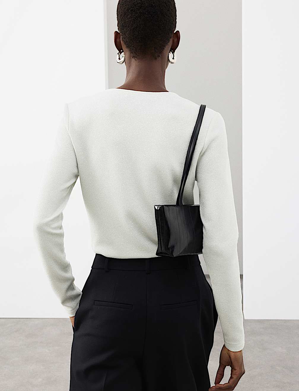 Jersey Sparkly Cut Out Top