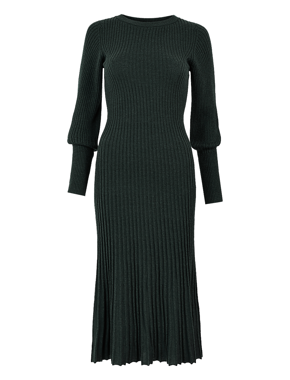 Merino Ribbed Knitted Dress