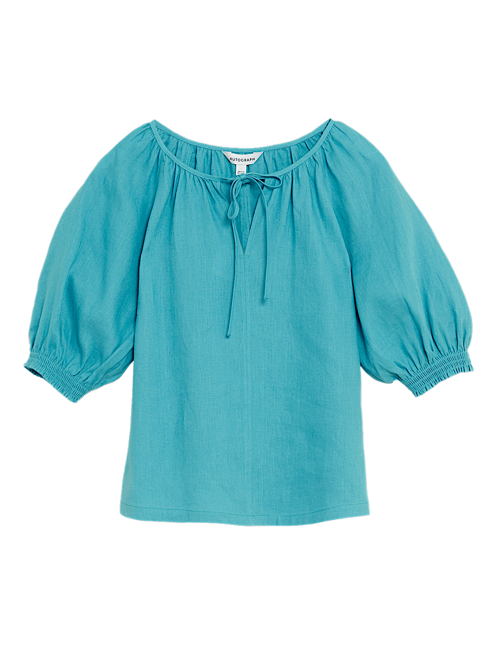Pure Irish Linen Tie Neck Blouse